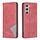 Custodia magnetica in pelle per Samsung Galaxy S24 5G con texture romboidale (rossa)