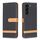 Custodia per telefono in pelle con texture denim color block per Samsung Galaxy S24+ 5G (nera) Custodia per telefono in pelle con texture denim color block per Samsung Galaxy S24+ 5G (nera)