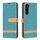 Custodia per telefono in pelle con texture denim color block per Samsung Galaxy S24+ 5G (verde) Custodia per telefono in pelle con texture denim color block per Samsung Galaxy S24+ 5G (verde)
