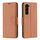 Per Samsung Galaxy S24+ 5G Custodia per cellulare in pelle flip in puro colore Litchi Texture (marrone)