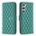 Per Samsung Galaxy S24 5G Diamond Lattice Custodia a portafoglio in pelle flip (verde)