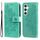 Custodia per telefono in pelle con stampa a fiori a 7 petali per Samsung Galaxy S24 (verde) Custodia per telefono in pelle con stampa a fiori a 7 petali per Samsung Galaxy S24 (verde)