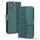 Per Samsung Galaxy S23 FE 5G Custodia per telefono in pelle con fibbia a diamante business con cordino (verde) Per Samsung Galaxy S23 FE 5G Custodia per telefono in pelle con fibbia a diamante business con cordino (verde)