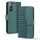 Per Samsung Galaxy S23 5G Custodia per cellulare in pelle con fibbia a diamante business con cordino (verde) Per Samsung Galaxy S23 5G Custodia per cellulare in pelle con fibbia a diamante business con cordino (verde)