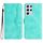 Custodia in pelle per Samsung Galaxy S21 Ultra 5G con motivo a cuore (azzurro) Custodia in pelle per Samsung Galaxy S21 Ultra 5G con motivo a cuore (azzurro)