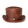 Cappello magico rotondo in pelle PU stile retrò Cappello da fiocco per festa da gentiluomo, Taglia: Taglia unica (marrone)