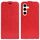 Custodia per cellulare in pelle con texture verticale per Samsung Galaxy S24+ 5G R64 (rossa)
