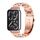 Per Xiaomi Mi Band 8 Pro Mijobs cinturino in acciaio inossidabile a tre perline (oro rosa) Per Xiaomi Mi Band 8 Pro Mijobs cinturino in acciaio inossidabile a tre perline (oro rosa)