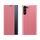 Per Samsung Galaxy S24+ 5G Custodia ad adsorbimento per telefono in pelle e tessuto tinta unita (rosa)