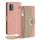 Per Nokia C300 4G Custodia a tracolla in pelle con trama litchi (rosa)