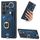 Per Samsung Galaxy S21 Ultra 5G Custodia per telefono con sacchetto per carte ad anello effetto pelle retrò con anello per appendere (blu) Per Samsung Galaxy S21 Ultra 5G Custodia per telefono con sacchetto per carte ad anello effetto pelle retrò con anello per appendere (blu)