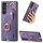 Per Samsung Galaxy S22+ 5G Custodia per telefono con sacchetto per carte ad anello retrò con sensazione di pelle e anello per appendere (viola) Per Samsung Galaxy S22+ 5G Custodia per telefono con sacchetto per carte ad anello retrò con sensazione di pelle e anello per appendere (viola)