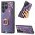 Per Samsung Galaxy S22 Ultra 5G Custodia per telefono con sacchetto per carte ad anello effetto pelle retrò con anello per appendere (viola) Per Samsung Galaxy S22 Ultra 5G Custodia per telefono con sacchetto per carte ad anello effetto pelle retrò con anello per appendere (viola)