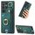 Per Samsung Galaxy S22 Ultra 5G Custodia per telefono con sacchetto per carte ad anello retro skin-feel con anello per appendere (verde) Per Samsung Galaxy S22 Ultra 5G Custodia per telefono con sacchetto per carte ad anello retro skin-feel con anello per appendere (verde)
