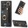 Per Samsung Galaxy S22 Ultra 5G Custodia per telefono con sacchetto per carte ad anello effetto pelle retrò con anello per appendere (nero) Per Samsung Galaxy S22 Ultra 5G Custodia per telefono con sacchetto per carte ad anello effetto pelle retrò con anello per appendere (nero)