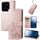 Per la custodia del telefono in pelle goffrata con chiusura a quattro foglie Xiaomi 14 (oro rosa) Per la custodia del telefono in pelle goffrata con chiusura a quattro foglie Xiaomi 14 (oro rosa)