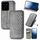 Custodia per telefono in pelle magnetica pressata con griglia cubica per Xiaomi 14 Pro (grigio) Custodia per telefono in pelle magnetica pressata con griglia cubica per Xiaomi 14 Pro (grigio)