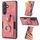 Per Samsung Galaxy S24+ 5G Custodia per telefono a portafoglio con carta ad anello effetto pelle retrò (rosa) Per Samsung Galaxy S24+ 5G Custodia per telefono a portafoglio con carta ad anello effetto pelle retrò (rosa)