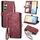 Custodia per telefono in pelle con fibbia laterale con cerniera geometrica per Samsung Galaxy S24+ 5G (rosso)