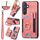 Per Samsung Galaxy S24+ 5G Custodia per telefono a portafoglio multi-scheda con anello effetto pelle retrò (rosa) Per Samsung Galaxy S24+ 5G Custodia per telefono a portafoglio multi-scheda con anello effetto pelle retrò (rosa)