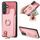 Custodia per telefono posteriore con cerniera verticale con anello in pelle incrociata per Samsung Galaxy S24+ 5G (rosa) Custodia per telefono posteriore con cerniera verticale con anello in pelle incrociata per Samsung Galaxy S24+ 5G (rosa)