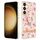 Per Samsung Galaxy S24+ 5G Custodia per telefono in TPU IMD serie Fiori e piante con supporto ad anello (Rosa Gardenia)