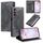 Custodia per telefono in pelle magnetica goffrata Totem per Samsung Galaxy S24+ 5G (grigio)