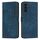 Per Samsung Galaxy S24+ Custodia per telefono in pelle con motivo a strisce Skin Feel con cordino lungo (blu)