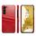 Per Samsung Galaxy S24 5G Fierre Shann Custodia in pelle con texture a cera d'olio con slot per schede (Rosso)