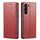 Custodia per telefono Fierre Shann PU in vera pelle per Samsung Galaxy S24 5G (rossa)