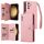 Custodia in pelle tripla per Samsung Galaxy S24+ 5G con fibbia con rivetto e 9 carte (oro rosa) Custodia in pelle tripla per Samsung Galaxy S24+ 5G con fibbia con rivetto e 9 carte (oro rosa)