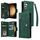 Custodia in pelle tripla per Samsung Galaxy S24+ 5G con fibbia con rivetto e 9 carte (verde) Custodia in pelle tripla per Samsung Galaxy S24+ 5G con fibbia con rivetto e 9 carte (verde)