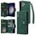 Per Samsung Galaxy S23 FE 5G rivetto fibbia 9 carte custodia in pelle tripla (verde) Per Samsung Galaxy S23 FE 5G rivetto fibbia 9 carte custodia in pelle tripla (verde)
