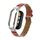 Custodia in metallo integrata per Xiaomi Mi Band 8 + cinturino in pelle di colore secondario (marrone) Custodia in metallo integrata per Xiaomi Mi Band 8 + cinturino in pelle di colore secondario (marrone)