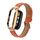 Custodia in metallo integrata per Xiaomi Mi Band 8 + cinturino in pelle con texture Litchi (arancione) Custodia in metallo integrata per Xiaomi Mi Band 8 + cinturino in pelle con texture Litchi (arancione)