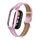Custodia in metallo integrata per Xiaomi Mi Band 8 + cinturino in pelle cucita in microfibra (rosa) Custodia in metallo integrata per Xiaomi Mi Band 8 + cinturino in pelle cucita in microfibra (rosa)
