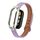 Custodia in metallo integrata per Xiaomi Mi Band 8 + cinturino in pelle in microfibra a doppio chiodo (rosa viola) Custodia in metallo integrata per Xiaomi Mi Band 8 + cinturino in pelle in microfibra a doppio chiodo (rosa viola)