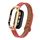 Custodia in metallo integrata per Xiaomi Mi Band 8 + cinturino in pelle in microfibra a doppio chiodo (rosso)