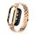Per custodia in metallo integrata Xiaomi Mi Band 8 + cinturino per orologio a tre sfere (oro rosa)