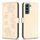 Custodia per telefono in pelle goffrata a quattro foglie per Samsung Galaxy S22 5G (oro) Custodia per telefono in pelle goffrata a quattro foglie per Samsung Galaxy S22 5G (oro)