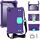 Per Samsung Galaxy Tab A9 8.7 X110/X115 Custodia per tablet PC ibrida EVA a nido d'ape con cinturino (viola+acqua)