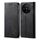 Custodia per cellulare in pelle flip con texture denim per vivo X100 (nera) Custodia per cellulare in pelle flip con texture denim per vivo X100 (nera)