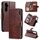 Per Samsung Galaxy S24+ 5G Tri-Fold 9-Card Portafogli Custodia in pelle per telefono (marrone)