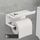 Portarotolo da bagno in acciaio inossidabile, ripiano per cellulare, senza perforazione, stile: portarotolo (bianco）