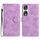 Custodia per telefono in pelle con motivo floreale in rilievo per Honor 90 (viola) Custodia per telefono in pelle con motivo floreale in rilievo per Honor 90 (viola)