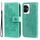 Custodia per telefono in pelle con stampa a fiori a 7 petali per Honor 100 (verde) Custodia per telefono in pelle con stampa a fiori a 7 petali per Honor 100 (verde)