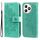 Custodia per telefono in pelle con stampa a fiori a 7 petali per Honor X50i+ (verde) Custodia per telefono in pelle con stampa a fiori a 7 petali per Honor X50i+ (verde)