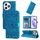 Custodia per telefono in pelle girasole goffrata per Honor X50i+ (blu)