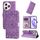 Custodia per telefono in pelle girasole goffrata per Honor X50i+ (viola)