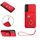 Per Samsung Galaxy S22 5G Custodia per cellulare con anello per porta tessere in PU con cordino (rosso) Per Samsung Galaxy S22 5G Custodia per cellulare con anello per porta tessere in PU con cordino (rosso)
